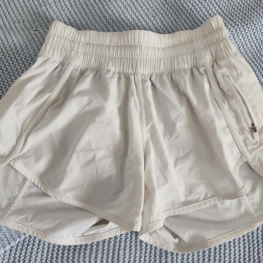 Women's White Elastic Waist Shorts